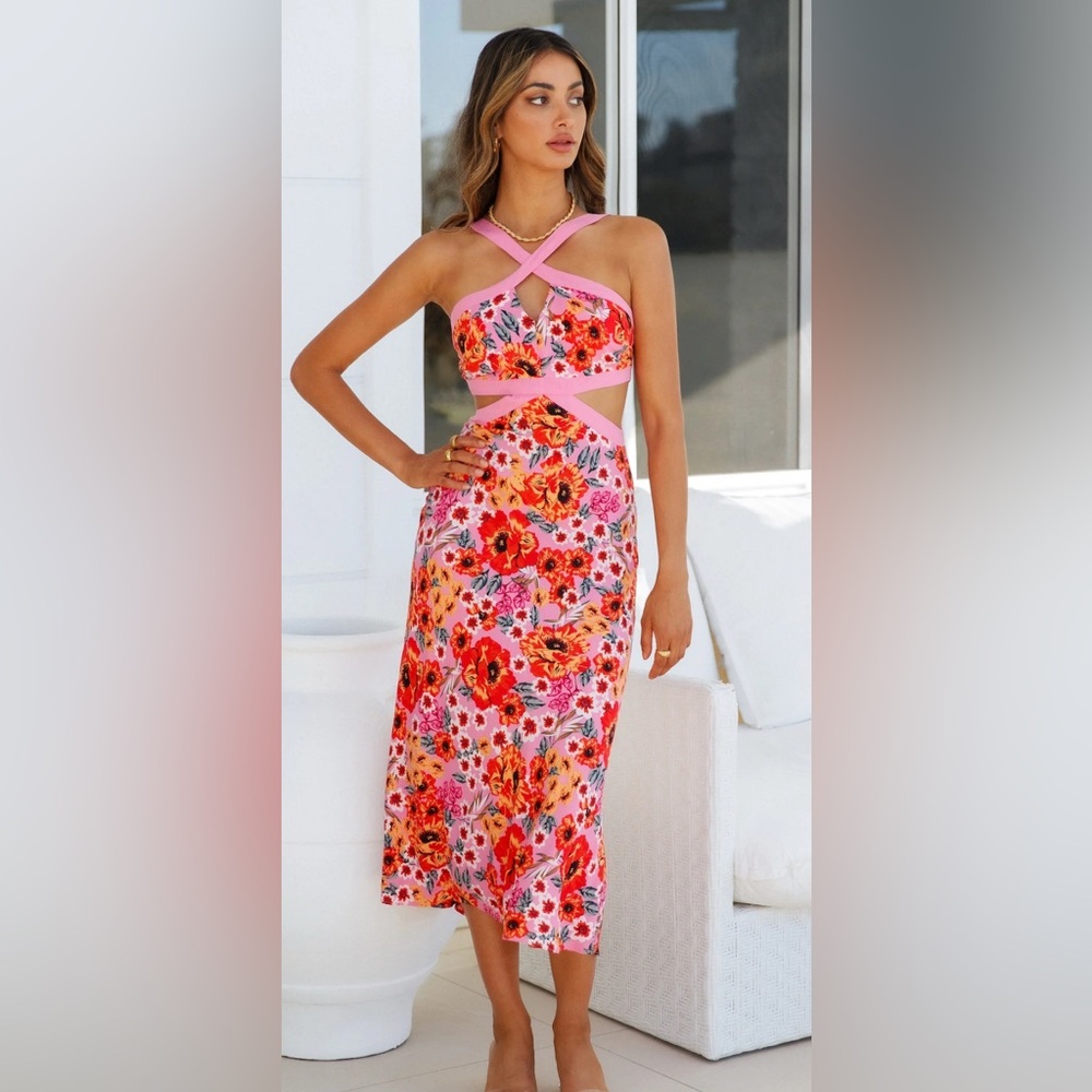 Hello Molly Floral Cutout Maxi Dress